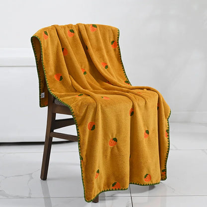 Fruit Market Embroidered Bath Towel