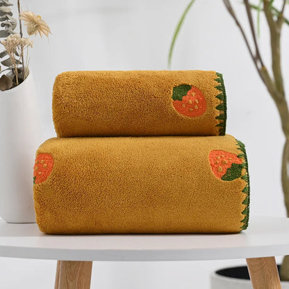 Fruit Market Embroidered Bath Towel