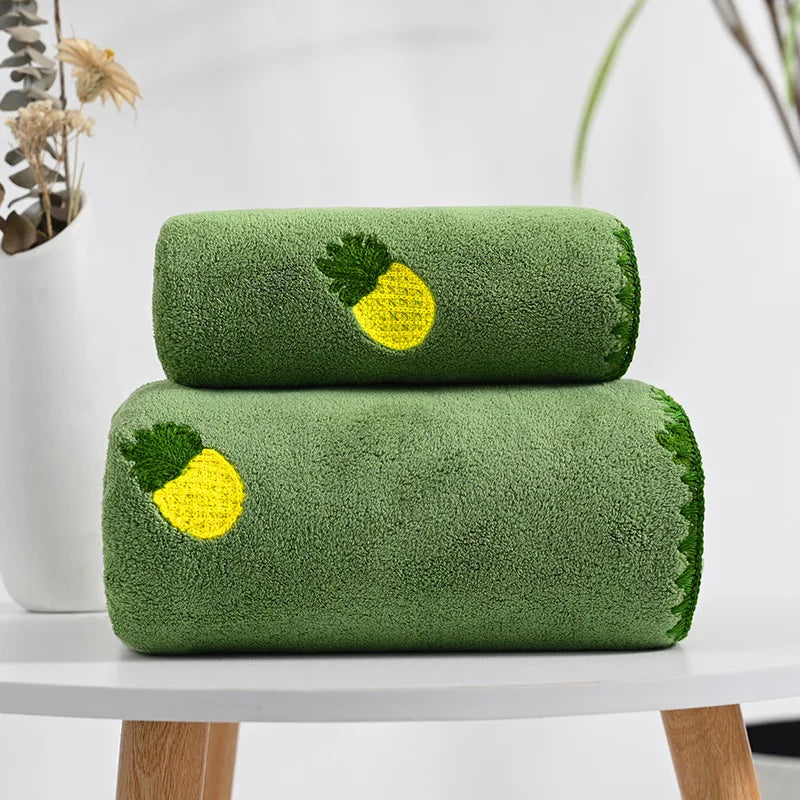 Fruit Market Embroidered Bath Towel