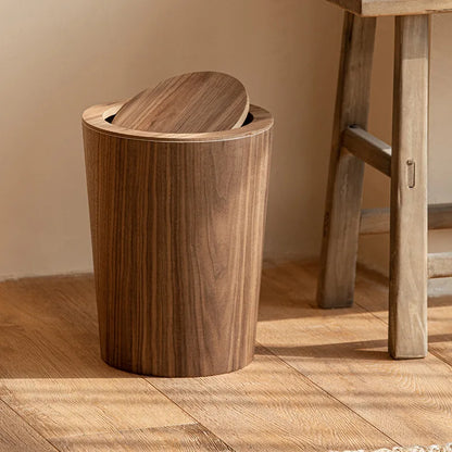 Wooden Veneer Waste Bins With Lid