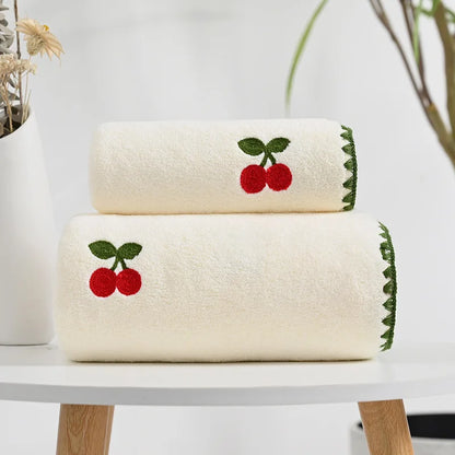 Fruit Market Embroidered Bath Towel