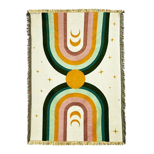 Nordic Stripe Knit Blanket