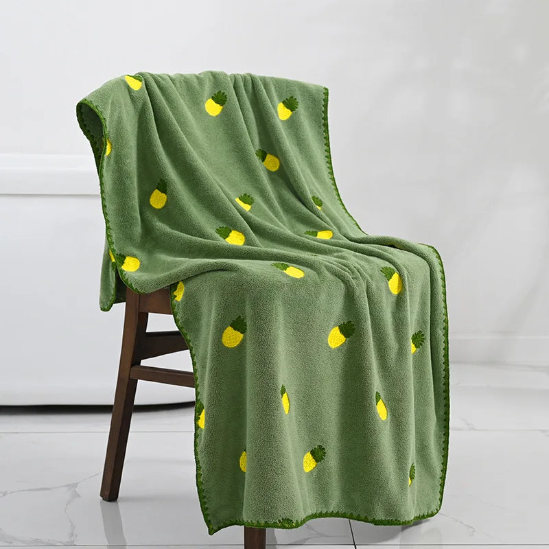 Fruit Market Embroidered Bath Towel