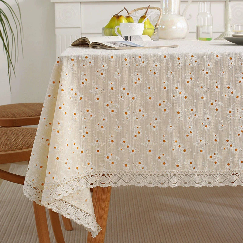 Daisy Lace Cotton Tablecloth