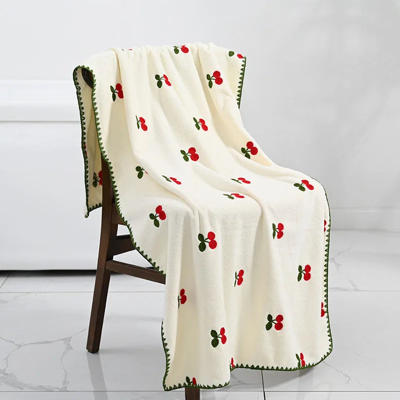 Fruit Market Embroidered Bath Towel