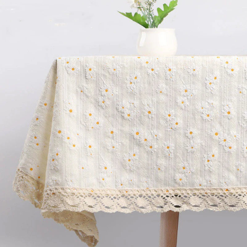 Daisy Lace Cotton Tablecloth